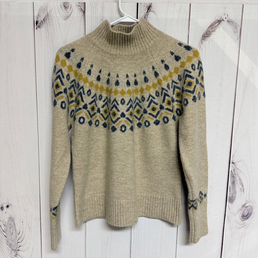 KÜHL Women’s Alpina Sweater Large‎ Beige Wool Blend EUC
